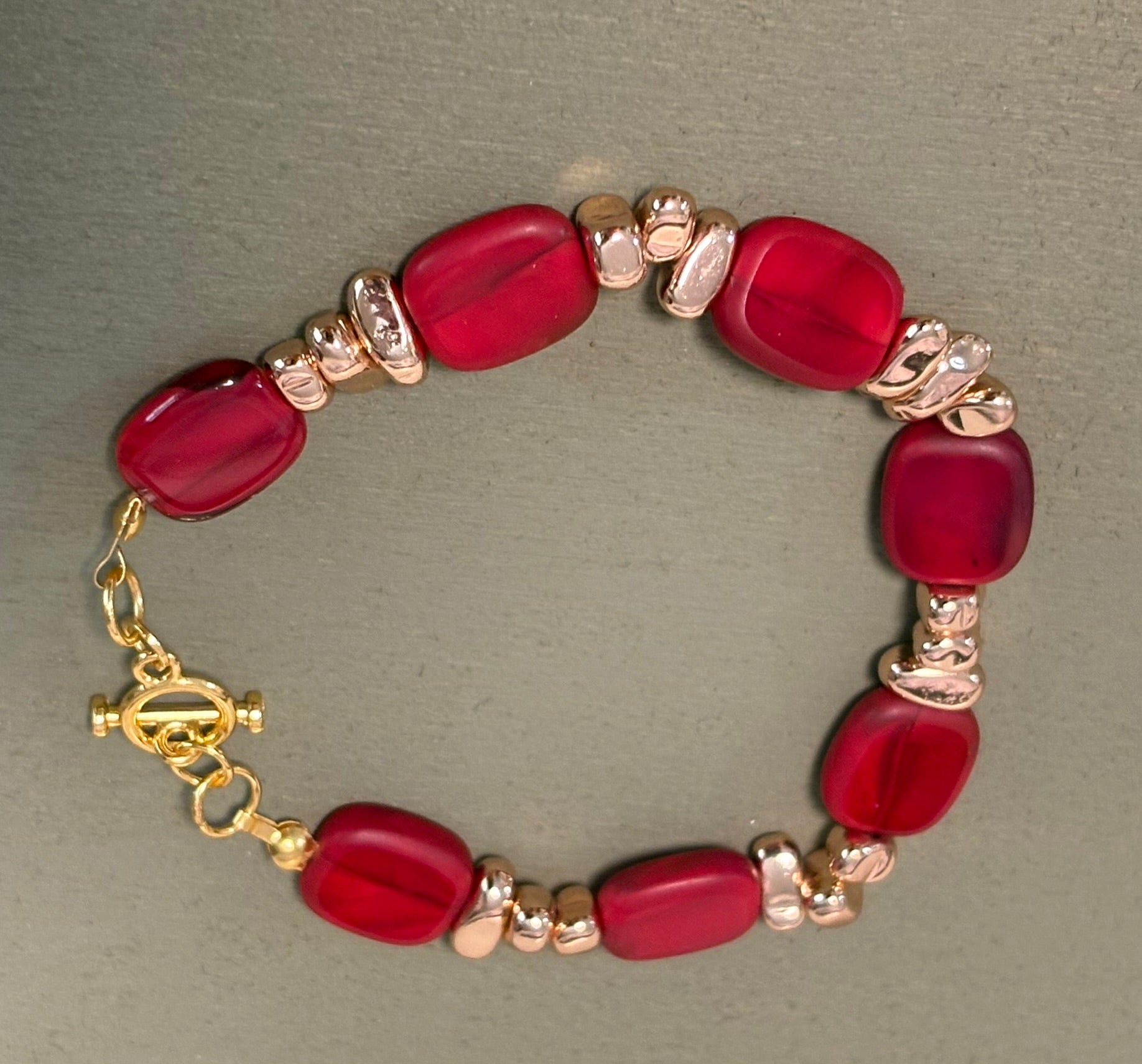 Elemental Harmony Bracelet - Fire (7 inch, Red Stone)