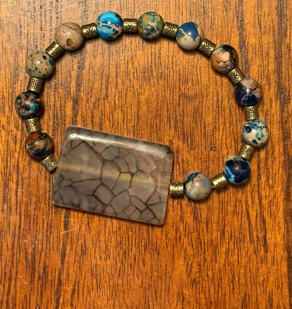 Dragon Vein Agate & Natural Stone Bracelet