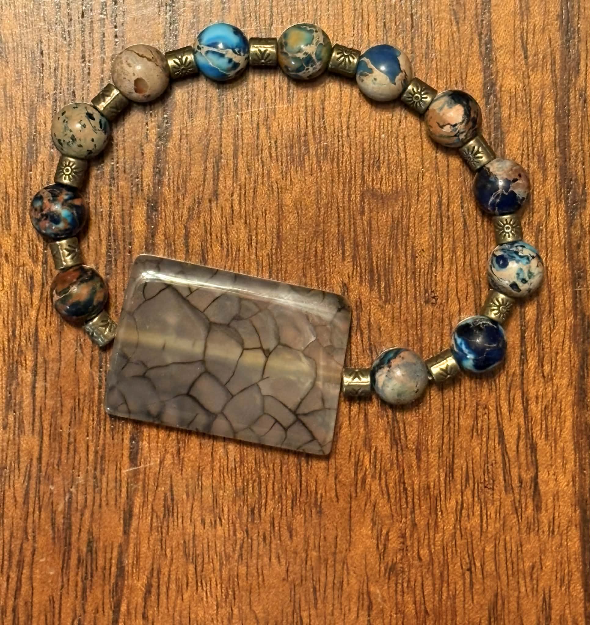 Dragon Vein Agate & Natural Stone Bracelet