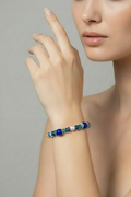 Blue Pearl & Glass Bead Bracelet - No Clasp Side