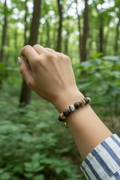 Bracelet on model in woods