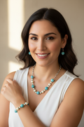 Ocean Swirl Beaded Jewelry Set - Necklace, Bracelet & Earrings