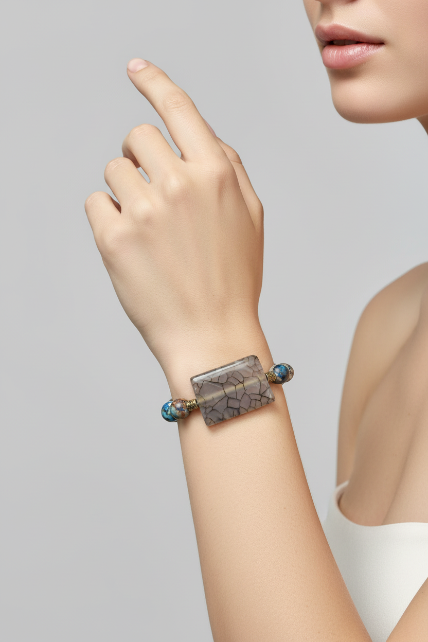 Natural Stone Bracelet on Model