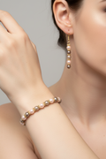 Pink & Gray Pearl Bracelet and Earring Set